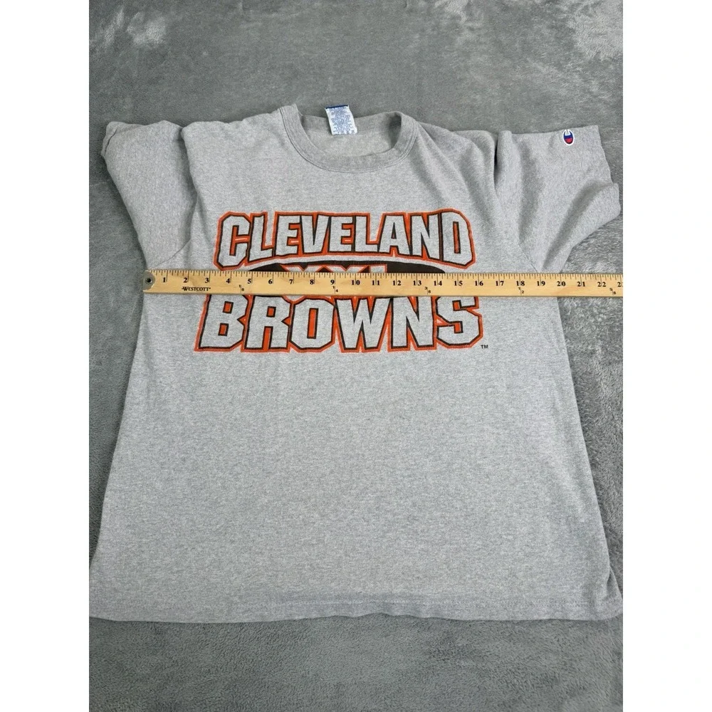 Vintage 90s Cleveland Browns NFL Short Sleeve T Shirt Men's Size Medium Gray - Picture 7 of 10